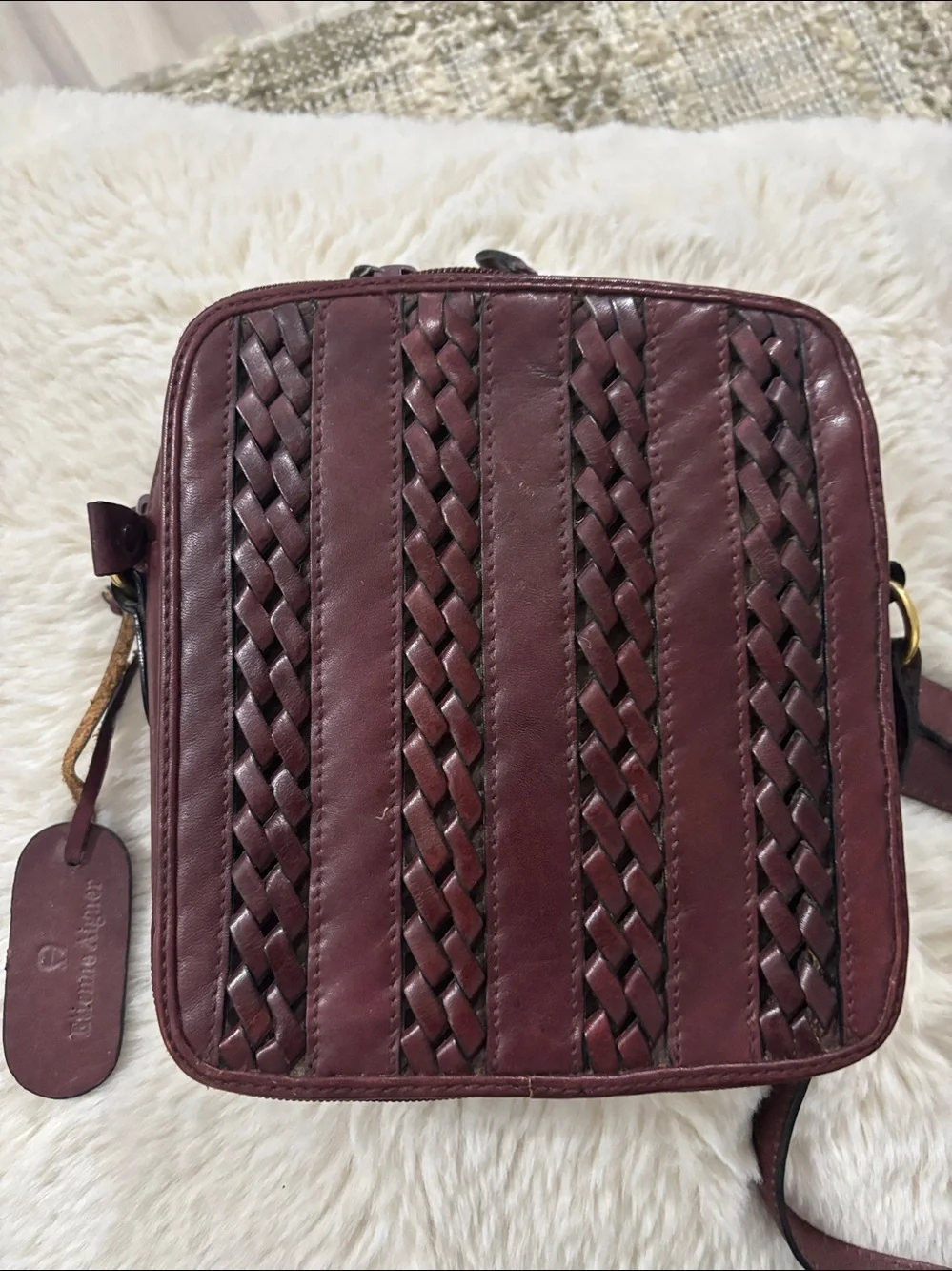 Etienne Aigner‎ Vintage Braided Leather Crossbody Bag